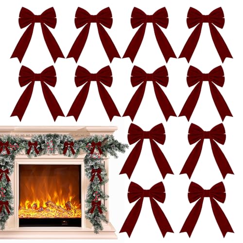 Lazos para árbol de Navidad, festivos, rústicos lindos, decoración de guirnalda de lazos, para festivales, hogar, reuniones, fiestas, ventanas, fiestas, vacaciones, bodas, actividades de pared
