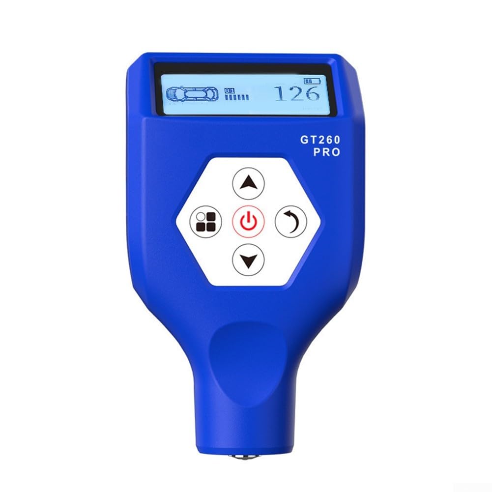 GT260PRO - Spessimetro digitale per rivestimento, tester a doppio principio per metalli non ferrosi ferrosi, display ad alta risoluzione 0-3000um con connettività app per ispezione auto usate