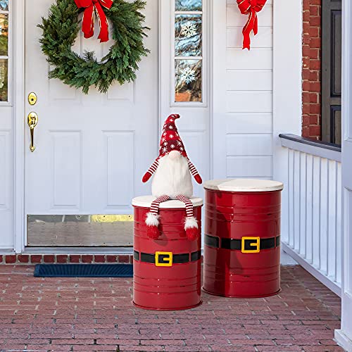 glitzhome-Set-of-2-Rustic-Santa-Belt-Storage-Ottoman-Seat-Stool-Farmhouse-End-Table-Galvanized-Metal-Accent-Side-Table-Toy-Box-Bin-with-Round-Wood-Lid-for-Living-Room-Furniture-Christmas-Red