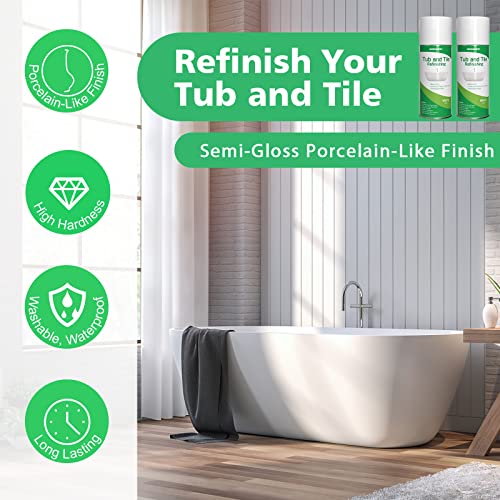 Image of NADAMOO Tub and Tile Spray Paint White, 450ml, 4 Cans, Aerosol Bathtub Refinishing Kit for Porcelain Fiberglass Ceramic, DIY Resurfacing Bathroom Sink Countertop