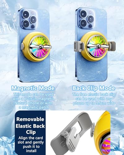 Image of BKN Magnetic Mobile Cooler Fan, Wired with Back Clip USB Powered Radiator Semiconductor Technology Compatible with iPhone 12 /13 /14 /15, iPad & Android Instant Gaming Fan, Mobile Cooling Fan (A02)