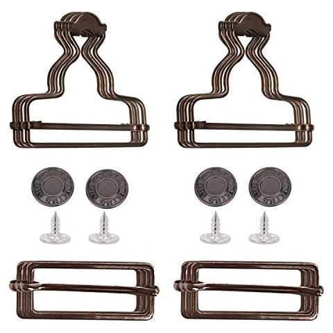 Weddecor Metal Dungarees Buckle & Jeans Buttons Adjustable Clips Strap Sliders Clasp Fasteners for Braces, Bags, Suspender, Jumpsuit, Dresses, 40mm, Gunmetal, 2pcs Set Cover