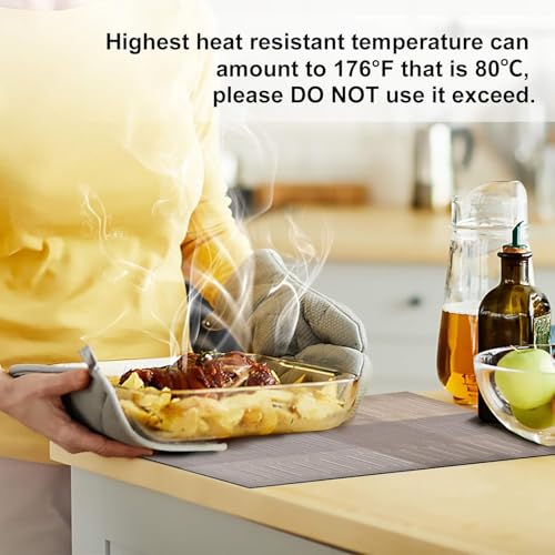 Image of Placemats for Dining Table Set of 6 | PVC Woven Table Mats for Dining Table | Washable Non Slip Dining Table Mats | Heat Resistant Table Place Mats for Kitchen Dining Table | Easy Clean Table Mats