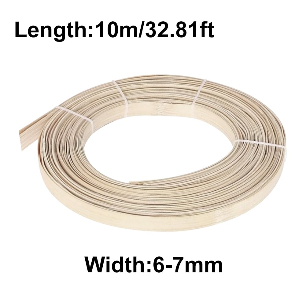 Rotin Plat de 10 m (32,8 pi), Canne de Tissage de 5 à 15 mm de Large pour la vannerie, la réparation de Meubles et Les projets de Tissage