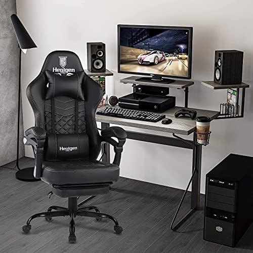HEALGEN Gaming Chair Video Game Chair Gaming Chair with Footrest Racing Style Gamer Chair with Headrest and Lumbar Pillow Seat Height Adjustable Swivel Computer Gaming Chair Ergonomic Office Chair