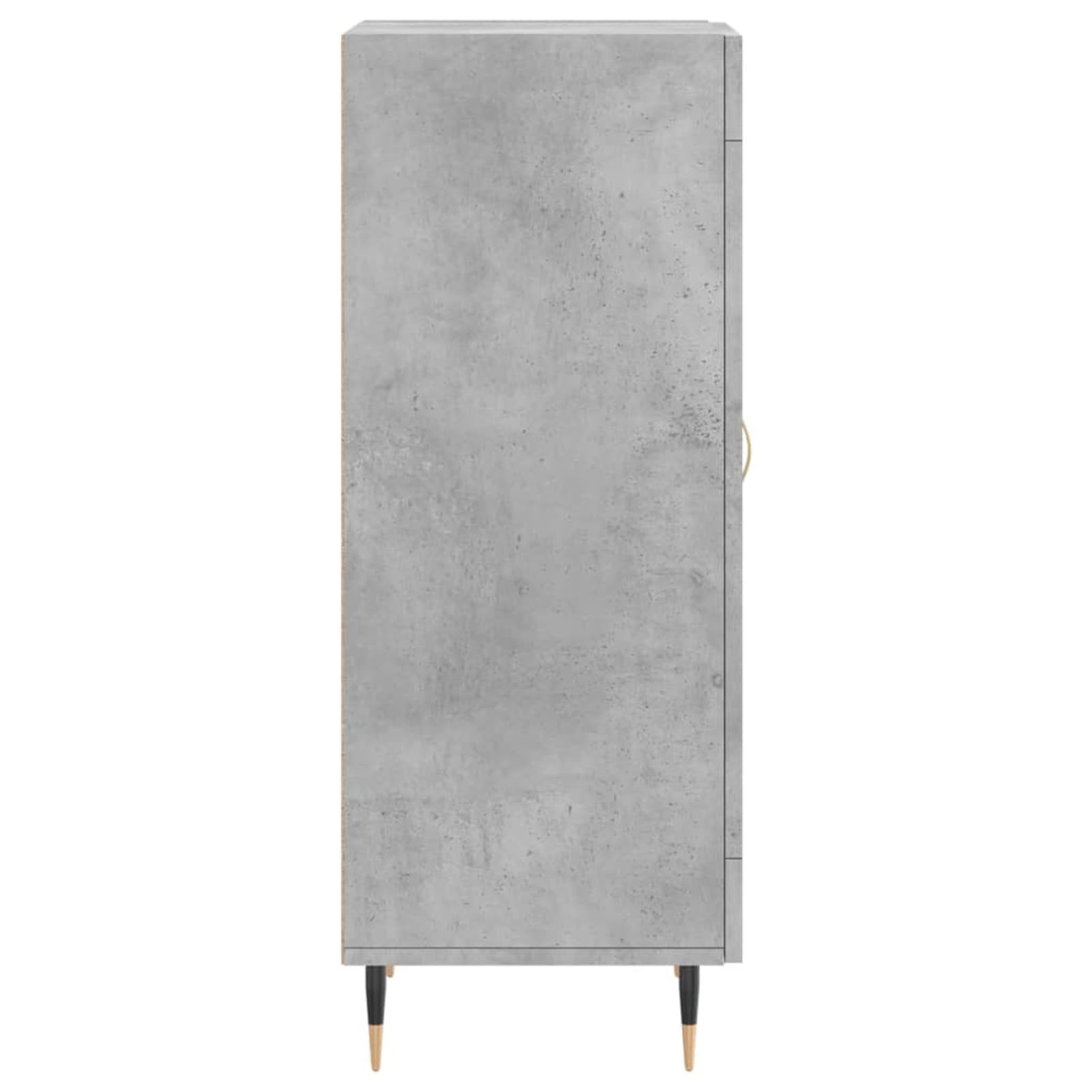 Kredens szary betonowy 34,5 x 34 x 90 cm, materiał drewnopochodny z metalowymi nogami – nowoczesny mebel do salonu zapewnia porządek w przestrzeni do przechowywania i prezentacji dekoracyjnej