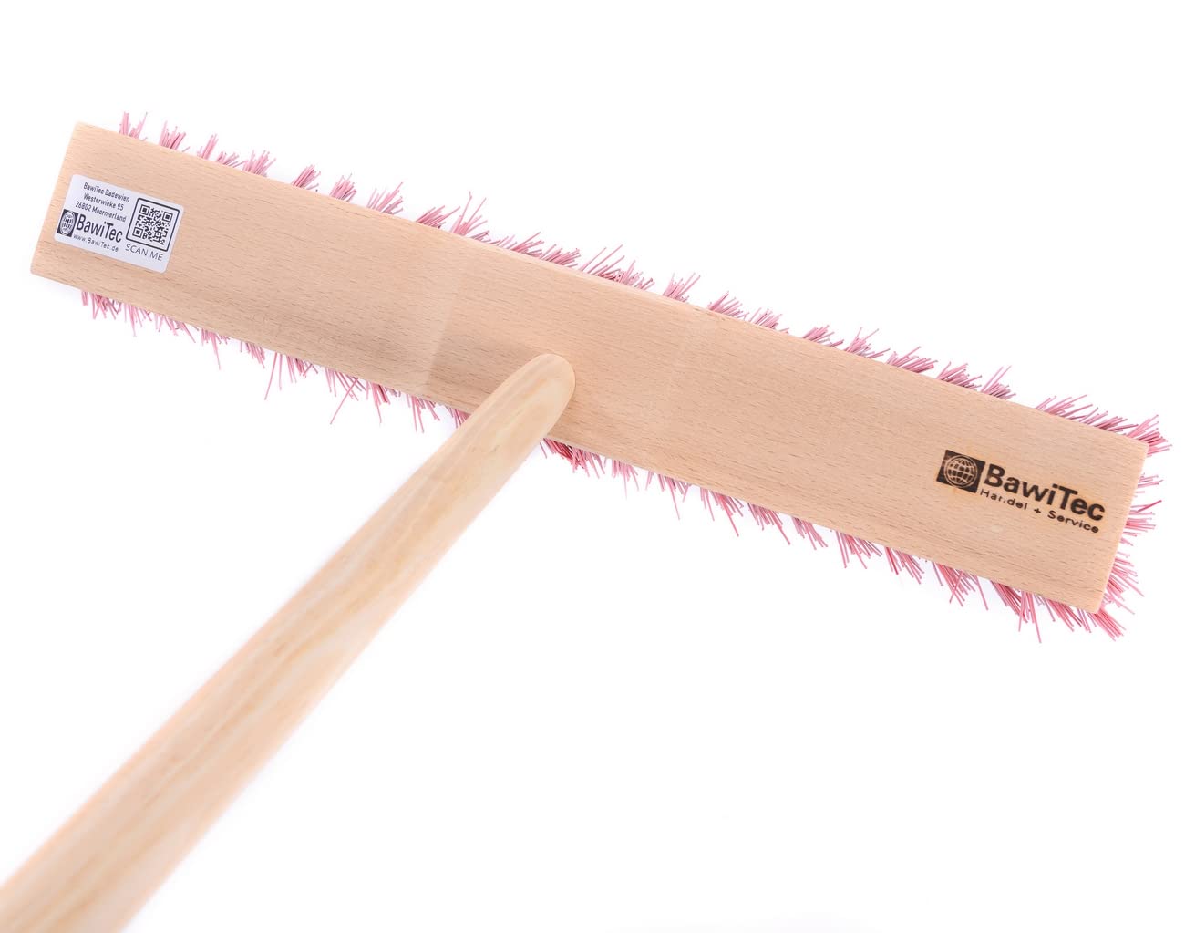 Straßenbesen MAXUS 50cm Breit Besen mit Stiel 160cm Lang rote Borsten