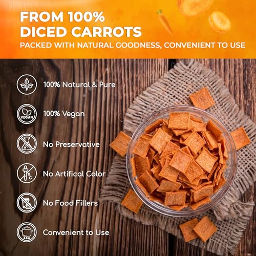 Image of Lavendium, Premium 2.25 lbs (36 oz) Dried Diced Carrots, 100% Natural & Pure Dehydrated Carrots, No Additives or Preservatives, Non-GMO, Gluten-Free, Plant-Based & Vegan, Perfect for Soups, Cooking & Meal Prep
