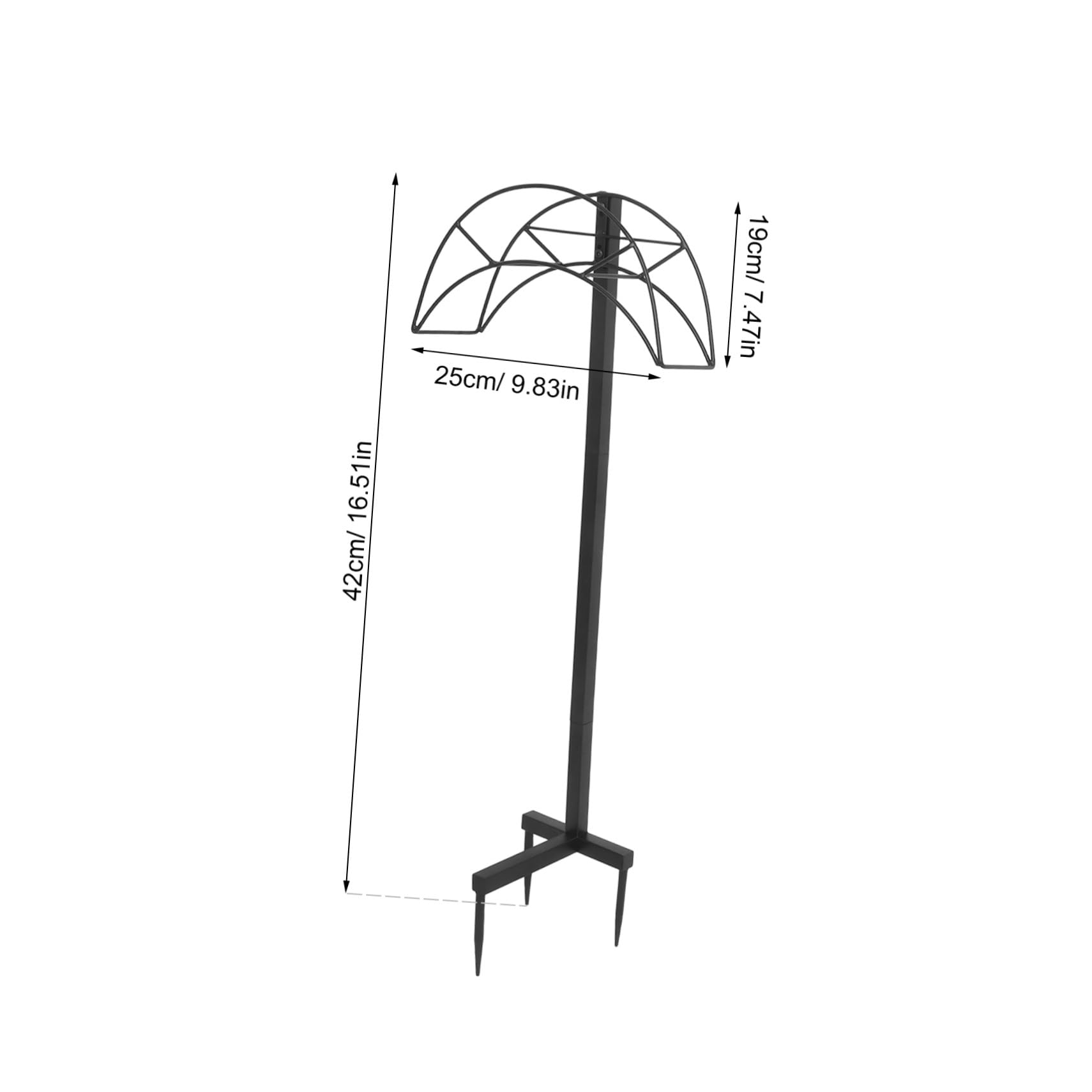 Porta Tubo da Giardino in Metallo Nero, Supporto Rimovibile