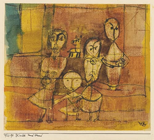 Poster Enfants et chien Paul Klee GerRit impression sur toile 58 x 90 cm sans cadre