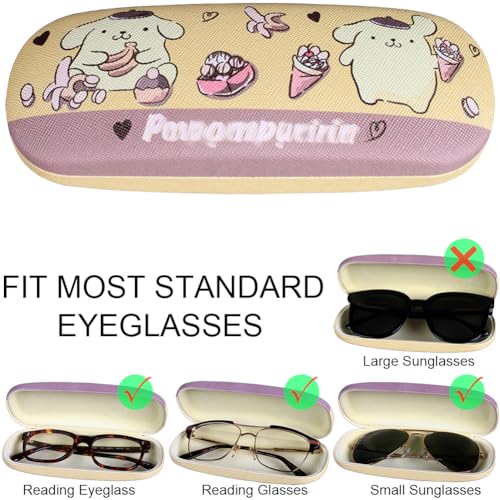 Image of ADBGV Cute Stylish Hard Shell Eyeglasses Cases Protective Case Storage Box With Glasses Cloth Eyeglass Strap for Girl Teen