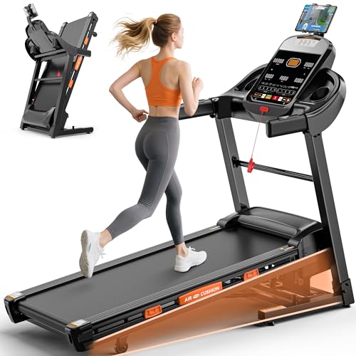 Image of 20% Auto Incline Treadmills for Home, 5.15HP 12MPH Foldable Walking Running Treadmill with LCD Displays, 95+10 Programs, Portable Treadmill Up to 400LBS Capacity, APP Connection