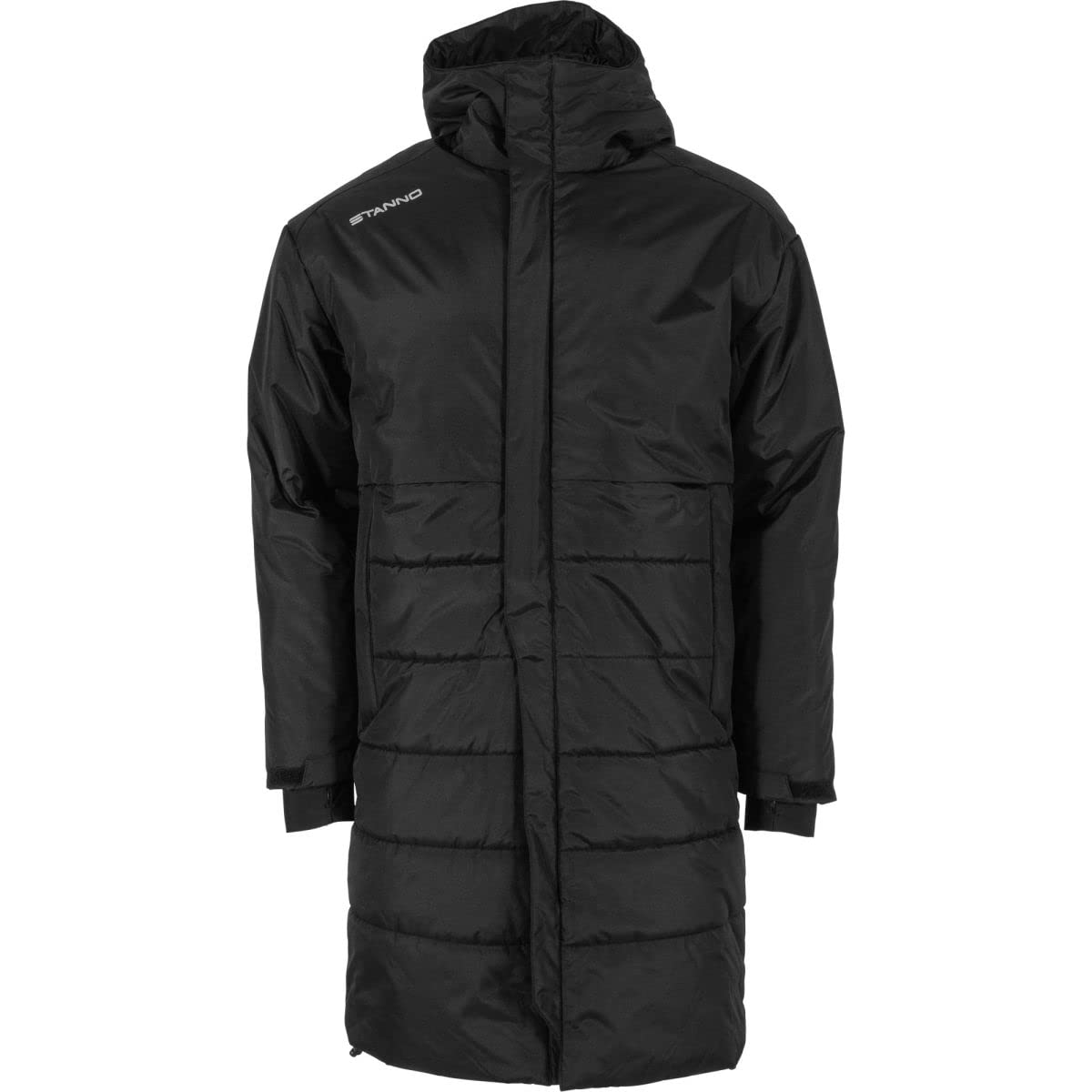 Stanno Chaqueta Prime Long Coach, Chaqueta de Entrenamiento Invierno Cazadora para Hombre y Mujer, Negro, XL