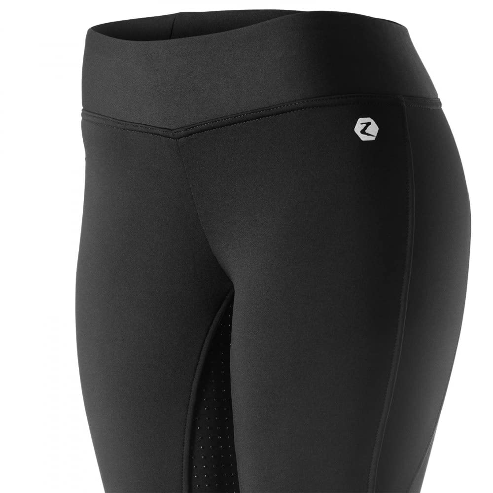 HORZE Active - Mallas de equitación de Silicona con Forro Polar para Mujer, Negro -, 36 US