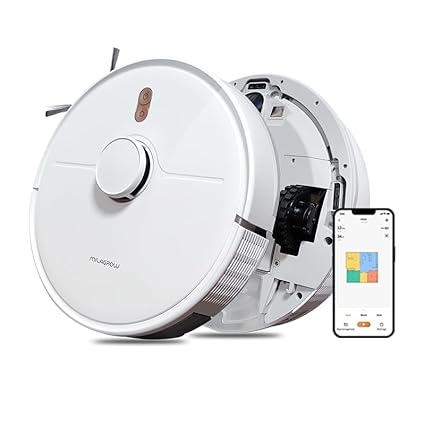 MILAGROW iMap 14 Neo, 2-in-1 Robotic Vacuum Cleaner, Latest 2024 Launch, 3000 Pa Powerful Suction, 5000 mAh Battery, Covers 3000+ Sq. Ft. in One Charge, Advanced LDS LIDAR Navigation (White) Robot