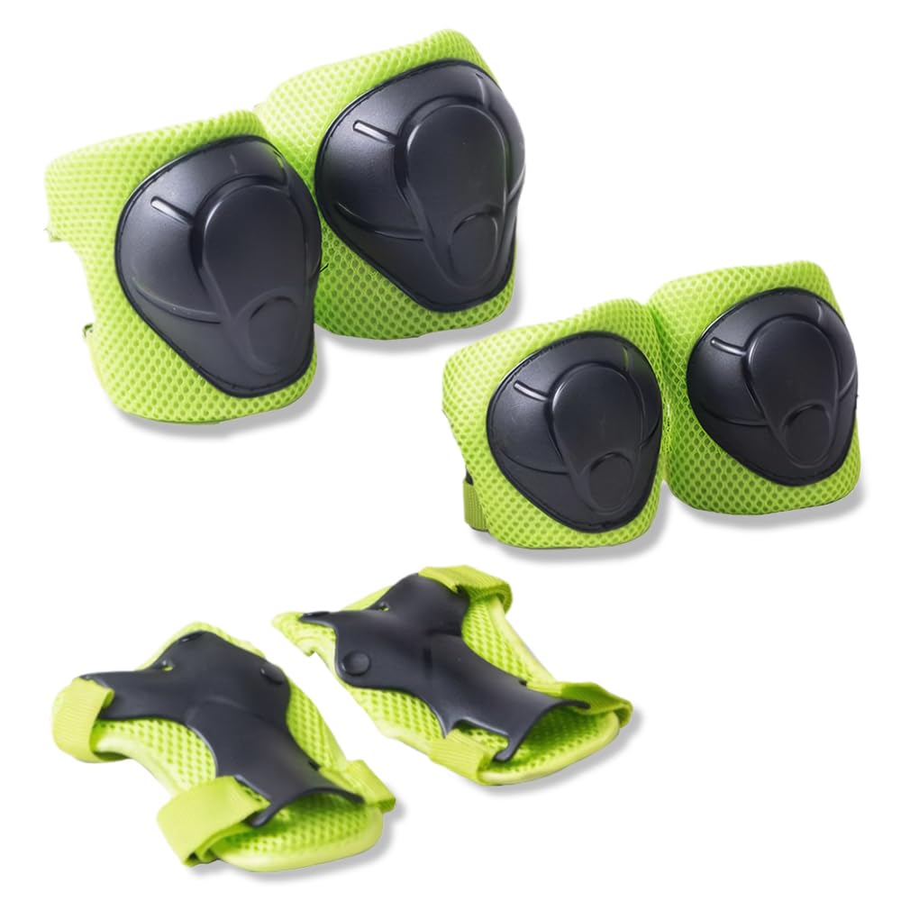 Protecciones Patines Niña Set Rodilleras Coderas Muñequeras Patinaje Monopatín Bicicleta Verde M