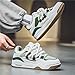 EIRLYGRINE Men's Fashion Sneakers Skateboard Walking Shoes Mesh Breathable Upper for Summer Autumn White Green
