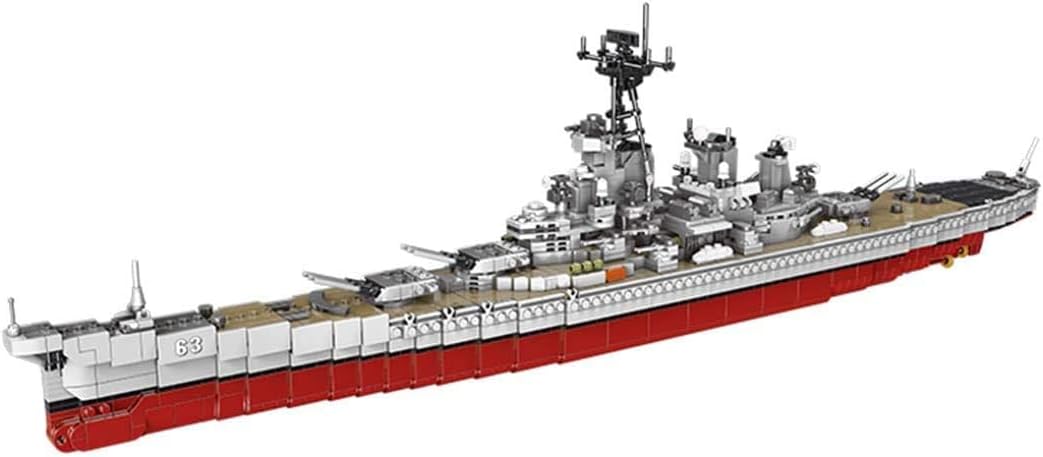 YLPCK Technic Battleship Model Building Blocks, 2631Pcs USS Missouri US Navy Battleship BB-63, juego de construcción compatible con Lego (cartón gráfico) (caja de cartón)