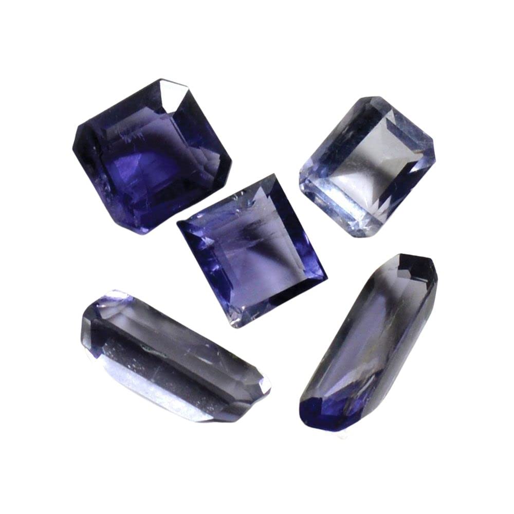 Natural Iolite at Wholesale Lot (Rs 67.5/Carat) Fine Quality Rectangle Shape काका नीली Loose Gemstone for Reselling Astrologers Jewellers Crystal Healing Tula Rashi Libra Zodiac Sign-image-47