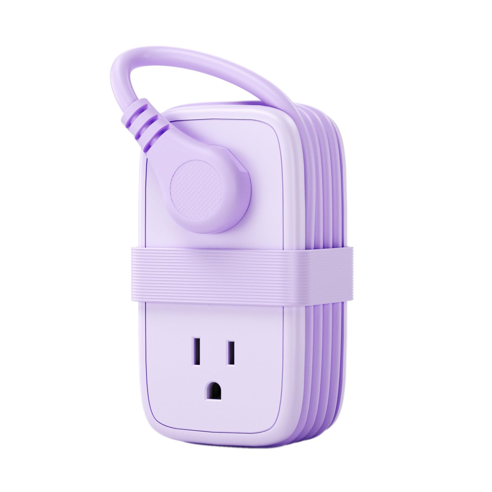 NTONPOWER Purple Travel Power Strip,Travel Essentials 4 Outlets 3 USB(1 C) with 4FT Wrapped Extension Cord Flat Plug, Cruise Essentials 2026 for Hotel Travel Cruise Essentials