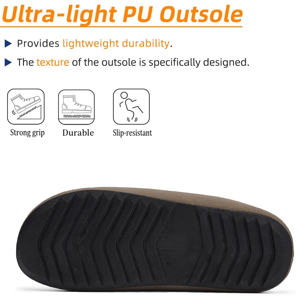 Pantofole Casual da Uomo e da Donna con Fodera in Pile Supporto Plantare Morbide Scarpe Mules in Pelle Scamosciata