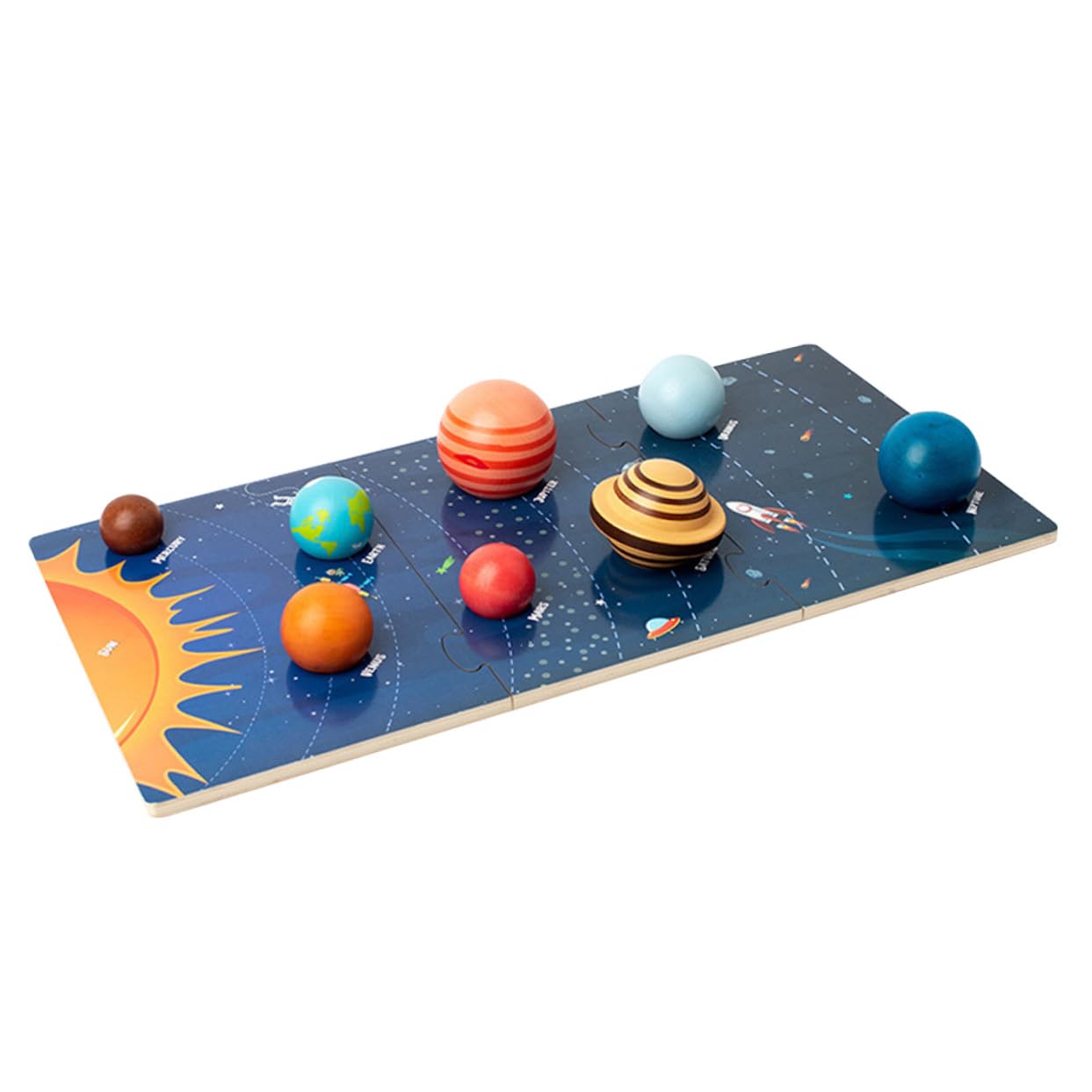 Rompecabezas del Sistema Solar 1 Juego de Madera para Niños