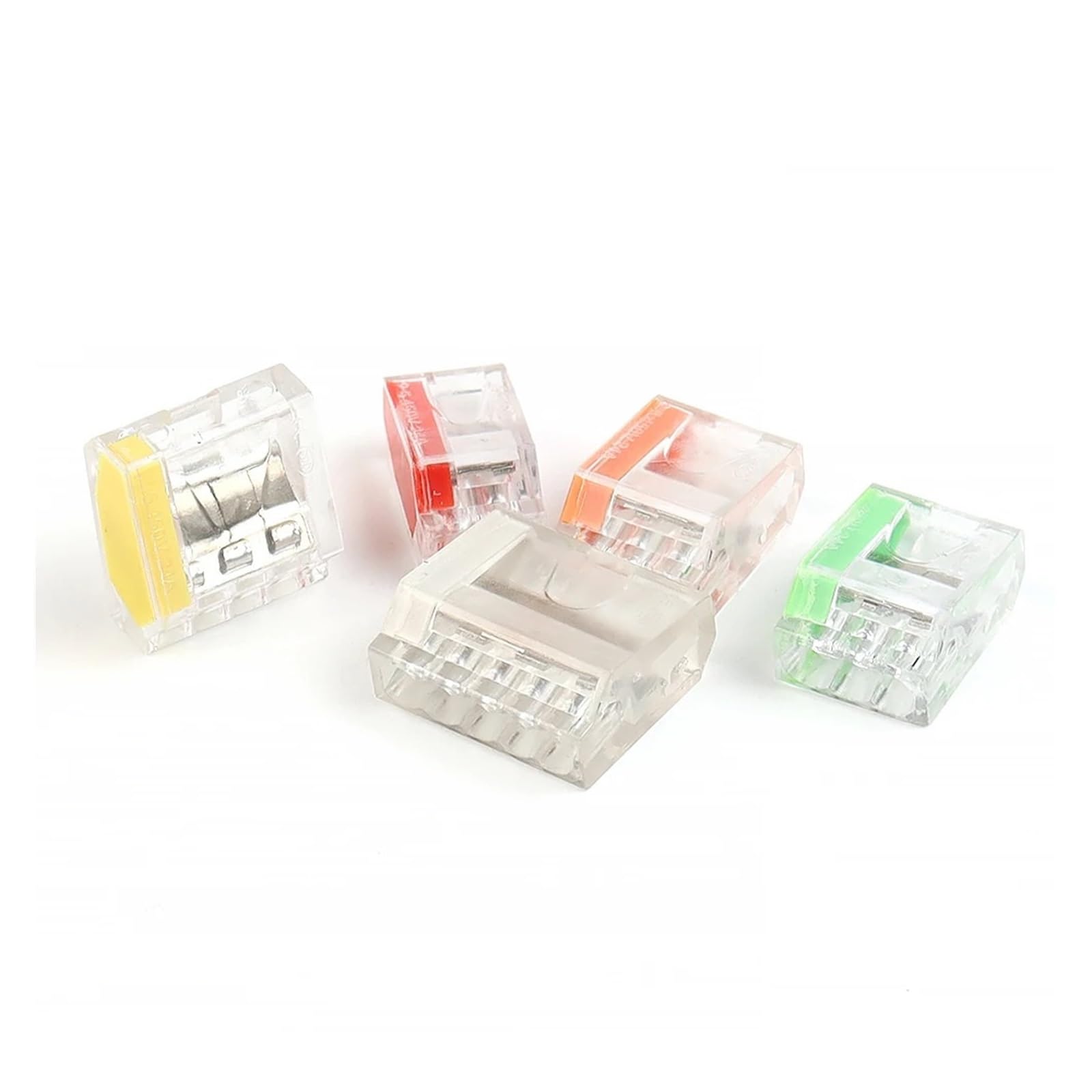 Wire Connector 252 253 254 255 Quick Conectors Compact Wiring Conductor Push-in Terminal Block LED Conector(253(Orange))