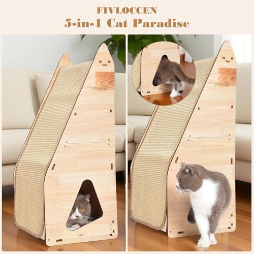 Rascador para Gatos de Madera Grande con Sisal 32 in miniatura 2