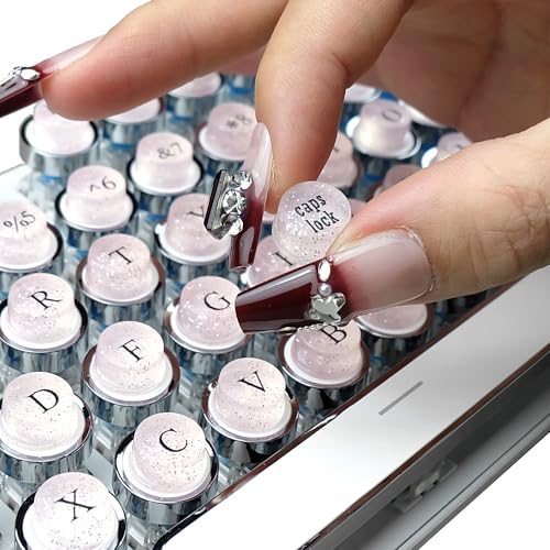 Elevadores para Teclas de Teclado para Uñas Largas, 128 Piezas Rosa miniatura 5