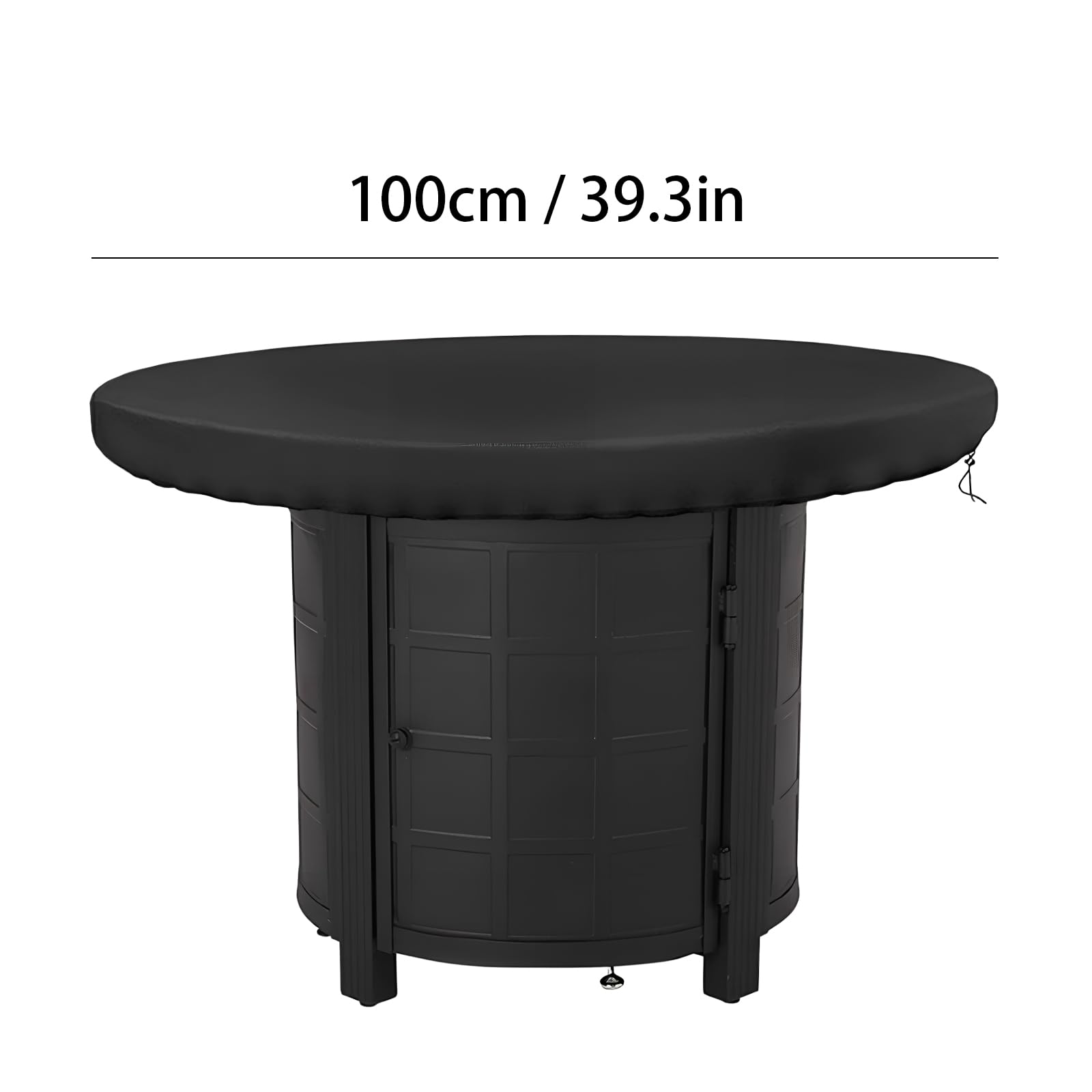 Pokrowiec ochronny na płytę paleniskową, okrągły, 100 cm, wodoszczelny, odporny na promieniowanie UV 420D, czarny wodoodporny pokrowiec na płytę paleniskową, grillową i paleniskową