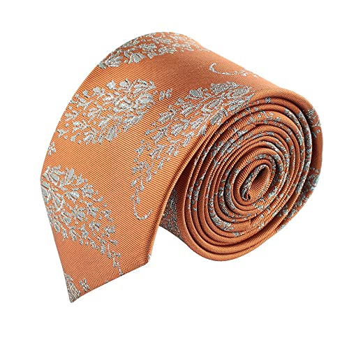 peluche Kovove Orange Floral Neck Tie For Men-picture-51