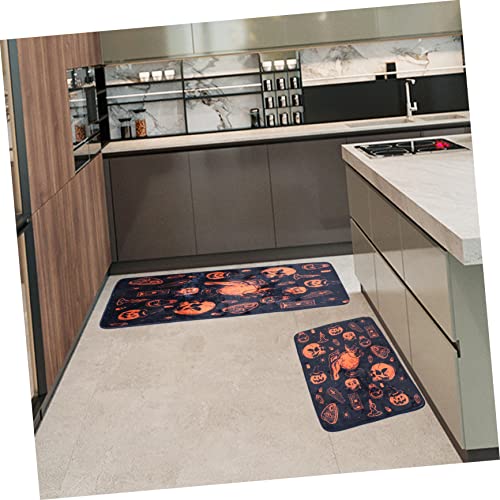 Anneome 2Pcs Outdoor Carpet Non Skid Rug Outdoor Products Outdoor Floor Mat Halloween Kitchen Mat Floor Pad Two Piece Suit Pumpkin Back Door Ground Mat Door Entrance Mat Ground Pad #TOP3