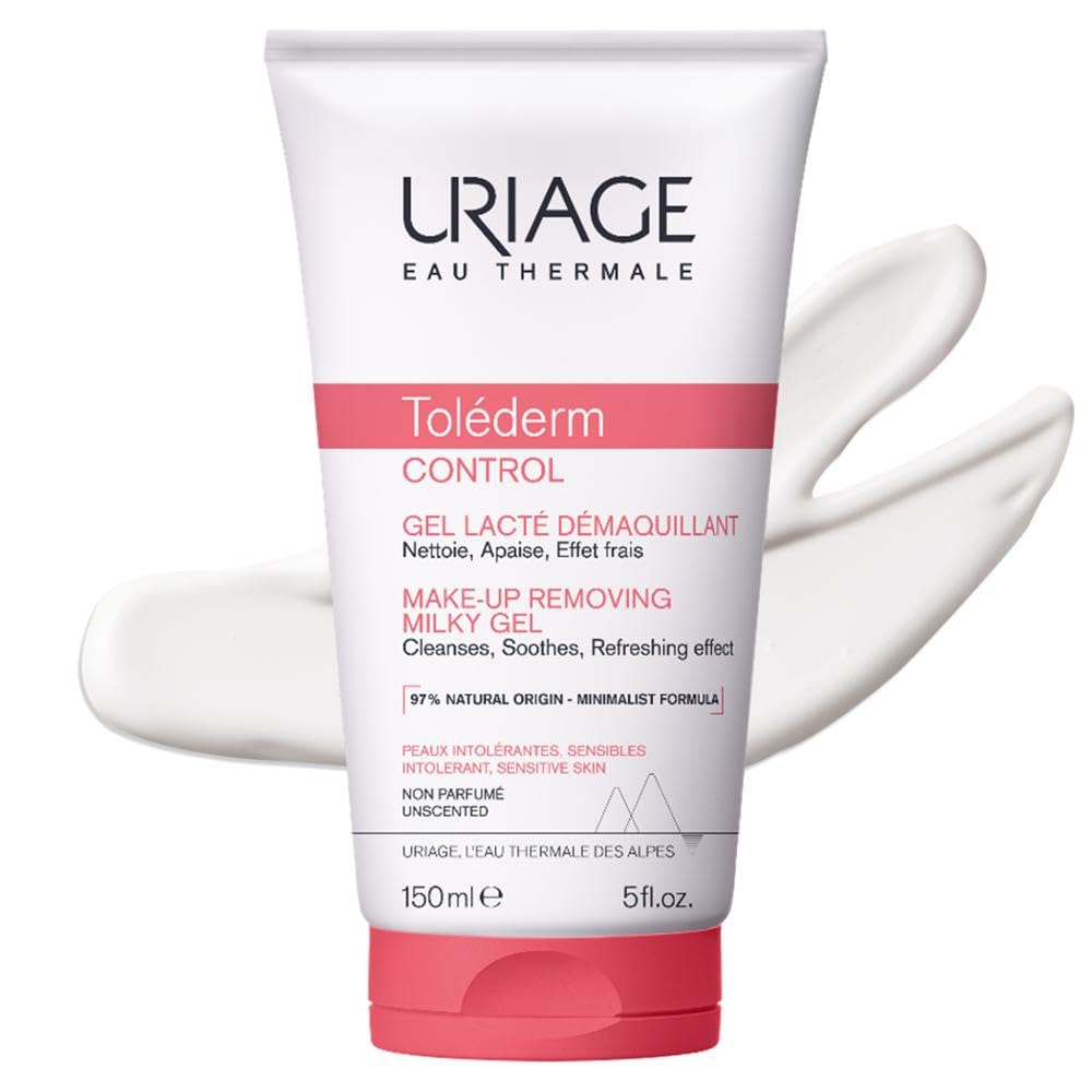 Uriage Tolederm Desmaquillante para Pieles Intolerantes y Sensibles - Al Instante - Limpiador Facial en Gel-Leche con una fórmula minimalista para alta tolerancia - Sin necesidad de aclarado