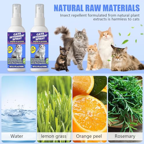Image of Cat Deterrent Spray 2 Pack, Cat Scratch Deterrent Spray for Furniture Protection, Effective Anti-Scratch & Anti-Marking Training Aid with Natural - Safe & Non-Toxic for Cats and Kittens 7.0 fl.oz