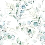 Floralplus Peel and Stick Wallpaper Boho Eucalyptus Leaf Wallpaper Removable Wallpaper Peel and Stic