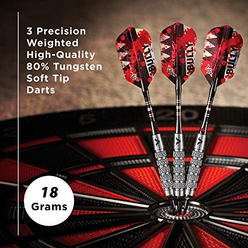 Viper Bully 80% Tungsten Soft Tip Darts With Storage/Travel Case, Coarse Knurling, 18 Grams #TOP1