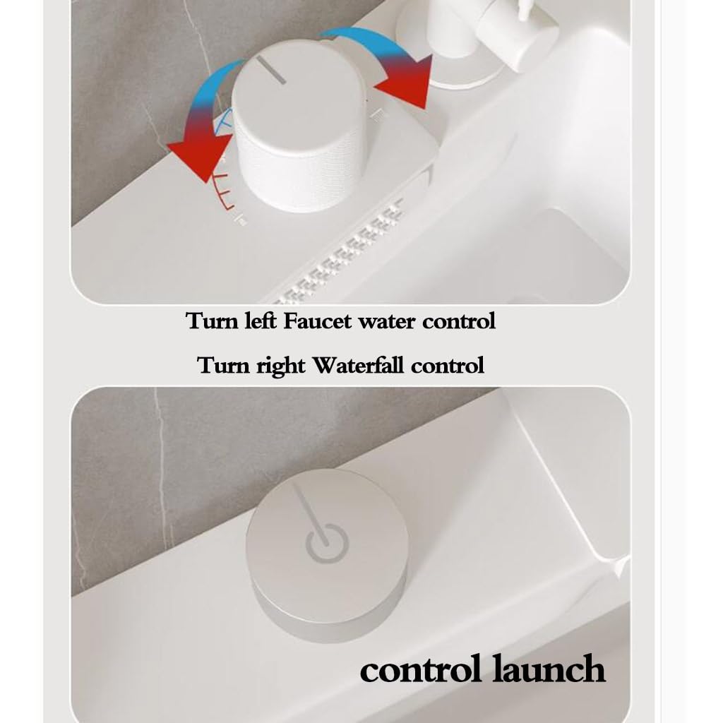 Cocina Hermoso, Sencillo e Innovador Fregadero de Cascada Fregadero de Acero Inoxidable Blanco de un Solo Tazón Lavado de Frutas y Verduras Vajilla Piscina de Agua Fregadero Multifuncional Fregadero
