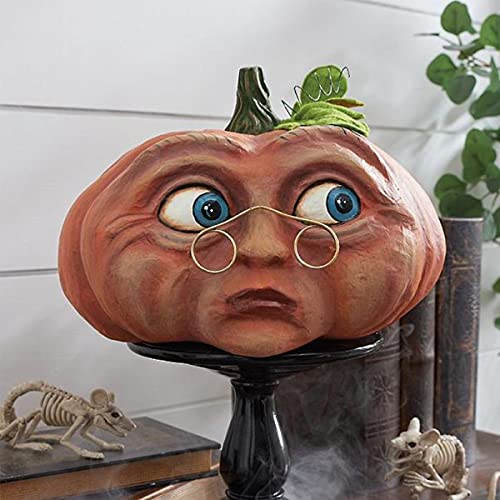 UBSS Expressive Pumpkin Family - 3D Halloween Freak Decorations, Pumpkin Edgar - for Great Haunted House Halloween Decoration (F) Cover