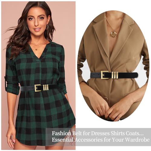 Women Trendy Leather Belt Casual Party Fashion Skinny Thin Belt for Jeans Pants Dress Belt4