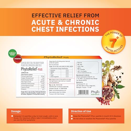 Image of PhytoRelief Plus is Natural & Sugar-Free | Quick Relief From Throat infection| prolonged Cold & Cough | Clinically Tested (3 Strips)