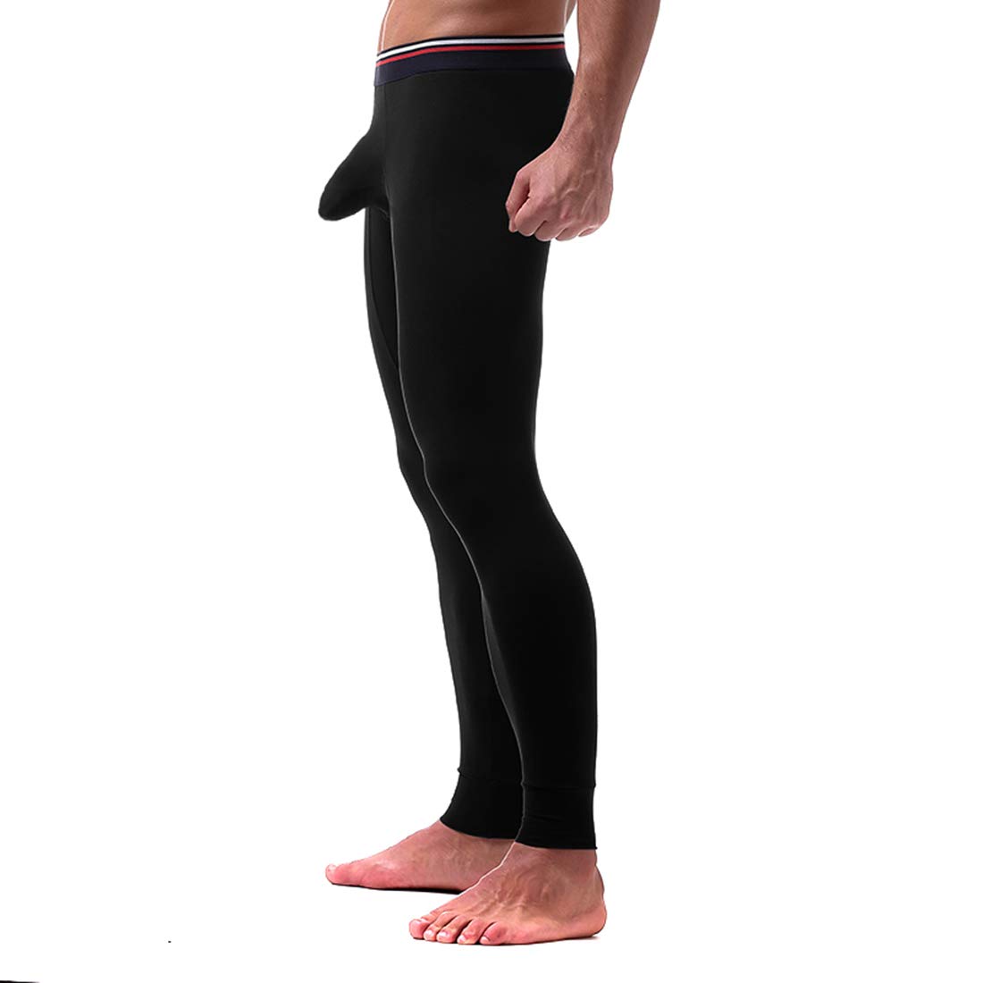 Ouruikia Men's Thermal Underwear Pants Thermal Bottoms Long Johns Bottoms with Separate Pouch