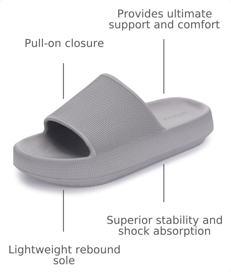 Image of BRONAX Cushioned Thick Sole Pillow Slippers for Women and Men Y10 | Cloud-Like Soft Sole, Foot Pain Relief, EVA Platform Sole, Indoor Outdoor Slides, Waterproof Shower Ready, Quick-Drying