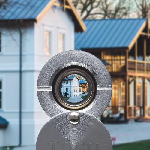 Image of TOGU TG2814YG-SPC Brass UL Listed 220-degree Door Viewer with Heavy Duty Privacy Cover for 1-3 /8 inch to 2-1 /6 inch Doors, Brushed Satin Chrome Finish