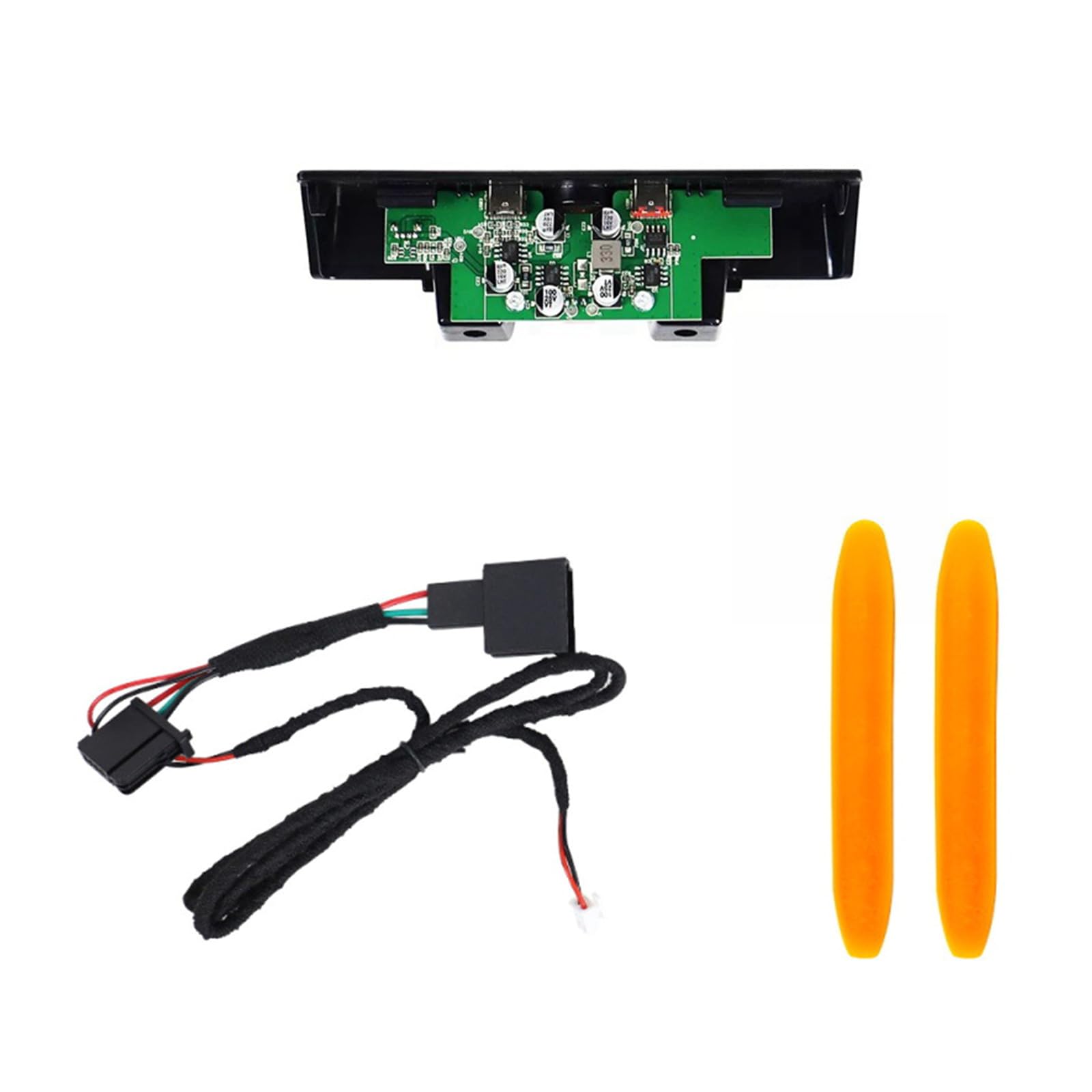 Adattatore di ricarica per auto per dispositivi multipli ABS nero Hub USB con 3 porte supporta tablet laptop per installazione cruscotto ABS Automotive USB Extender