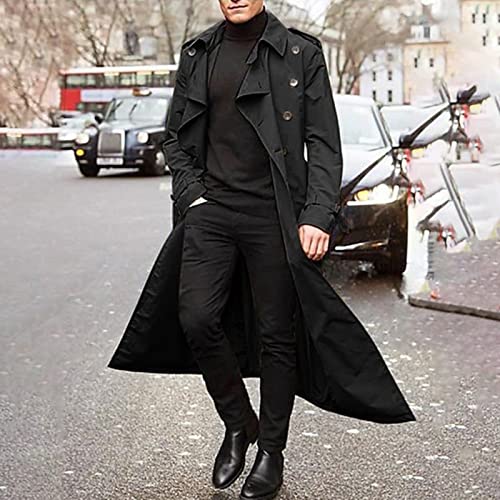 Waterproof Trench Coat Men Winter Trenchcoats Lapel Long Jacket Double Breasted Overcoat Soft Elegant Windbreaker2