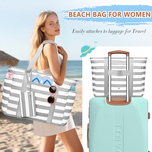 Image of Extra Large Beach Bags for Women Waterproof Sandproof Beach Tote Bag