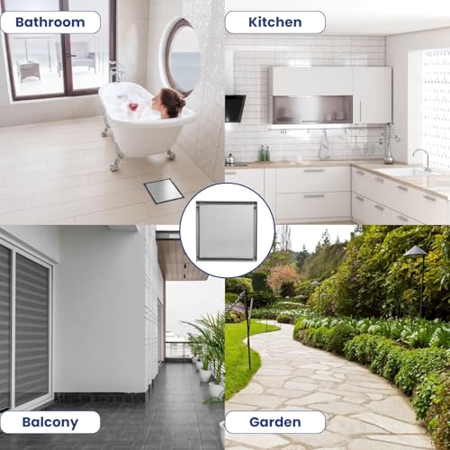 Image of URBANMONK 6 X 6 Inch SS 304 Floor Drainer for Bathroom | Tiles Insert Bathroom Drainage Jali | Anti-Odour & Anti-Cockroach Jali for Bathroom Drain | Heavy Duty Bathroom Jali for Drain | 15X15 CM