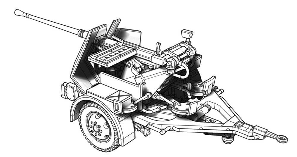 Amazon.com: ACE 72570-1/72 – 3,7cm Flak 36 AA Gun with Sd.Ah.52