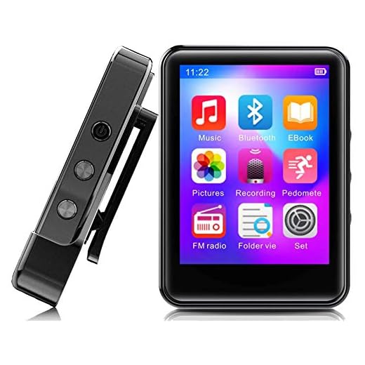 FDY MP3 Player, MP3 Player with Bluetooth 5.0, 96GB Portable Music Player with FM Radio/Recorder, HiFi Lossless Sound Quality, 2.4-inch Touch Screen Mini Running MP3 Player, Metal case-Black