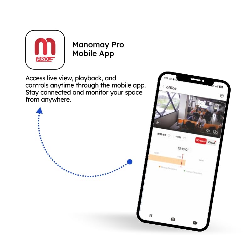 Image of MANOMAY Protect Pro 3MP Mini Wi-Fi Pan Tilt Camera (Pack of 2) [STQC Certified] 360 Smart Home CCTV, AI Human Tracking, Color Night Vision, 2-Way Audio, Alexa, IP66, 256GB Memory Card Support M1095S